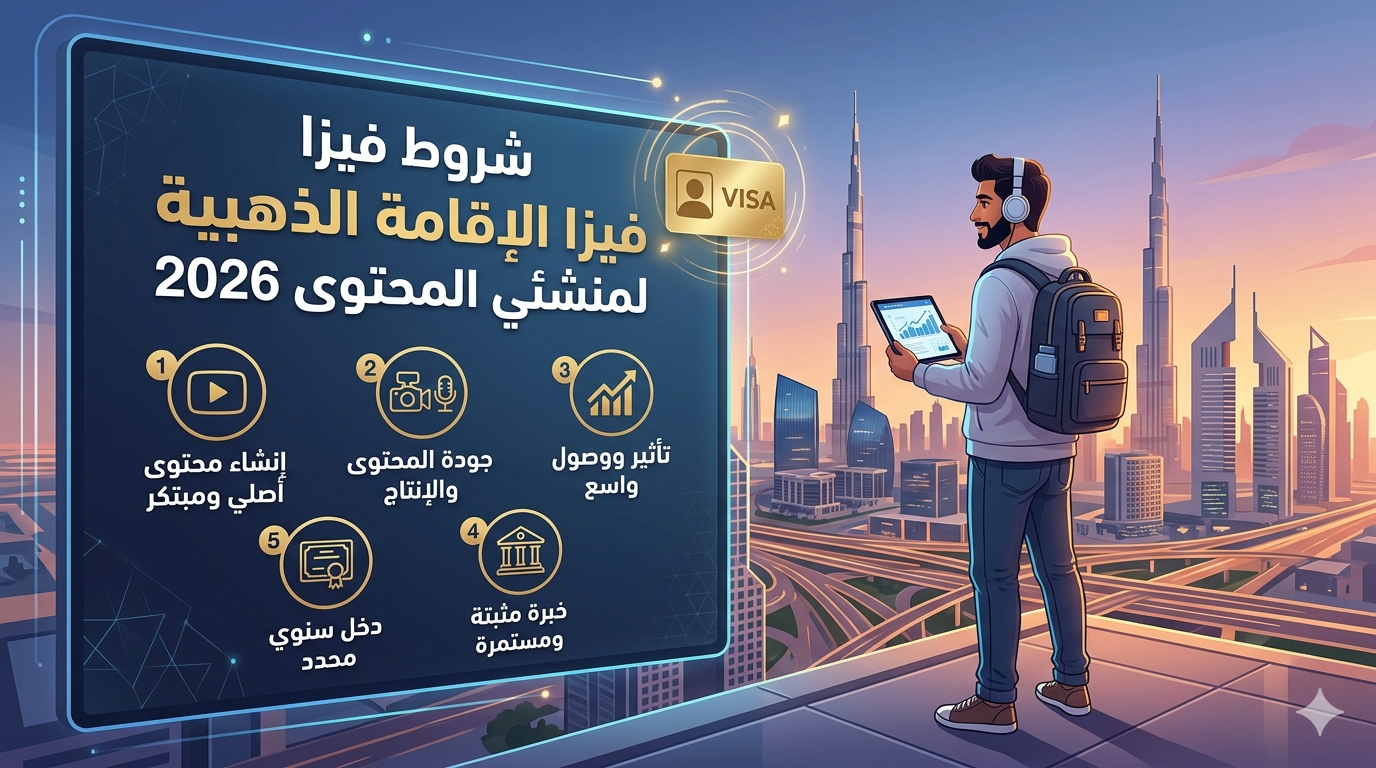 شروط فيزا الإقامة الذهبية لمنشئي المحتوى 2026