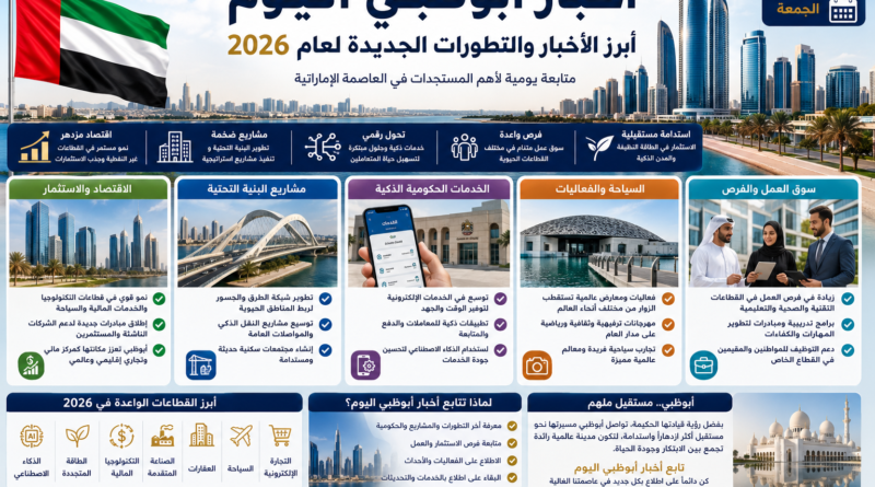 أخبار أبوظبي اليوم: أبرز الأخبار والتطورات الجديدة لعام 2026