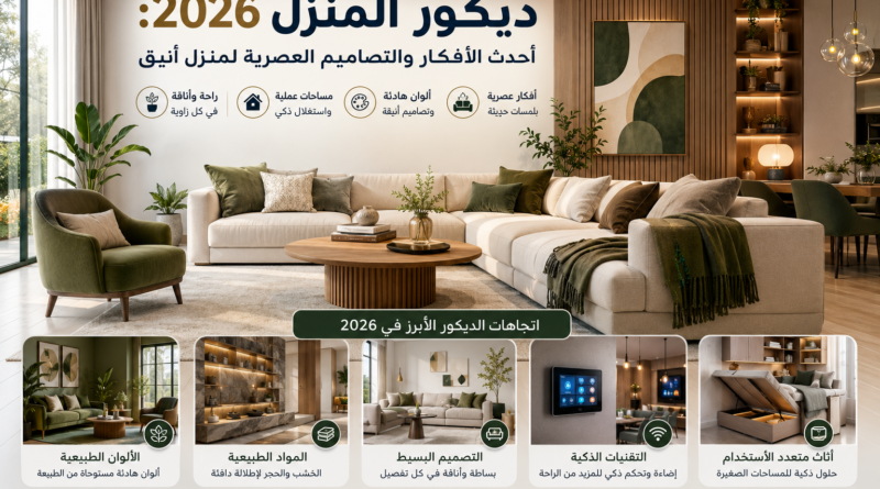 ديكور المنزل 2026: أحدث الأفكار والتصاميم العصرية لمنزل أنيق