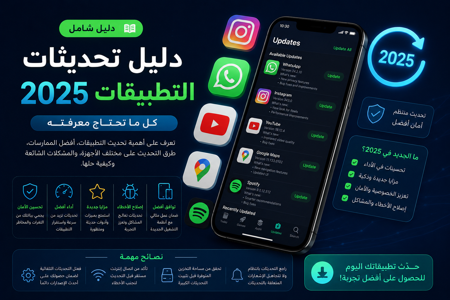 دليل تحديثات التطبيقات 2025: كل ما تحتاج معرفته