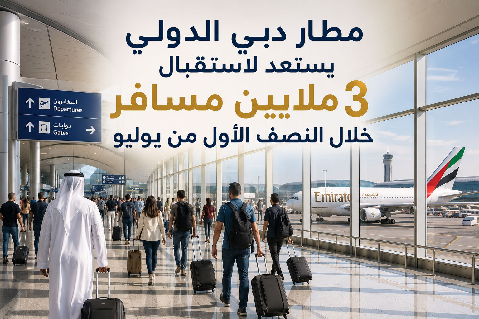 مطار دبي الدولي يستعد لاستقبال 3 ملايين مسافر خلال النصف الأول من يوليو 2 مطار دبي الدولي