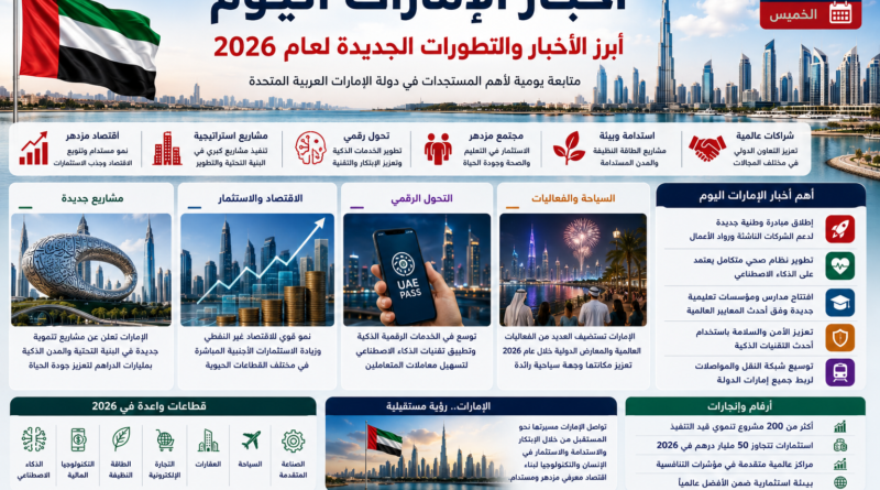 أخبار الإمارات اليوم: أبرز الأخبار والتطورات الجديدة لعام 2026