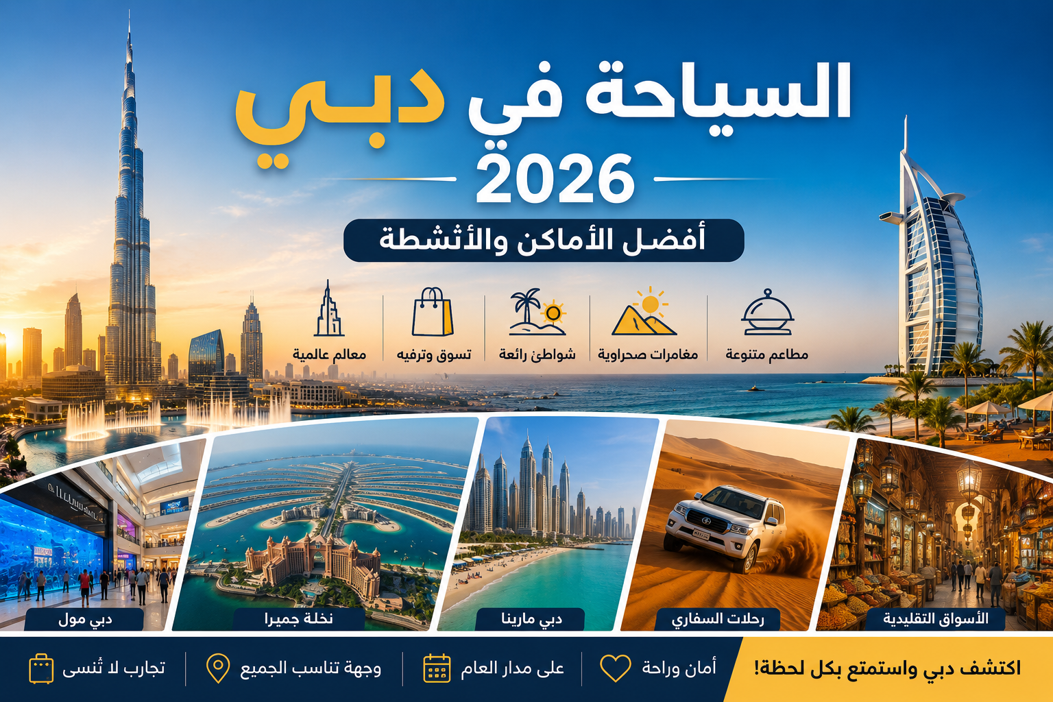 السياحة في دبي 2026 | أفضل الأماكن والأنشطة