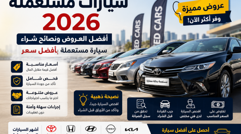 سيارات مستعملة 2026: أفضل العروض ونصائح شراء سيارة مستعملة بأفضل سعر